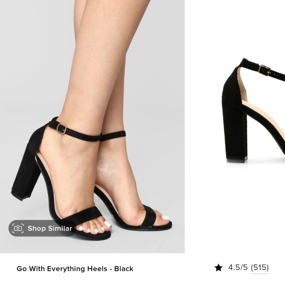Fashion Nova go with everything heels Black size 7